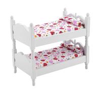 NIZUUONE Jouet de Lit superposé de Poupée pour Enfants de Haute qualité pour 1/12 Poupée Maison de Chambre à Coucher Rose Décor de Chambre à Coucher (Type 2)