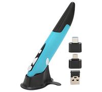NIZUUONE Stylo de Poche Souris Optique sans Fil USB 2.4G Réglage sans Fil 800 1200 1600 DPI Alarme Basse Tension Petit Portable pour Le Bureau et Les Voyages (Blue)