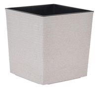 Nizza Groove Pot de Fleurs en Plastique Aspect rainuré avec élément en Fibres de Bois et Insert Crème 30 x 30,5 cm