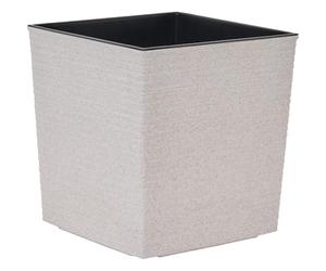Nizza Groove Pot de Fleurs en Plastique Aspect rainuré avec élément en Fibres de Bois et Insert Crème 30 x 30,5 cm