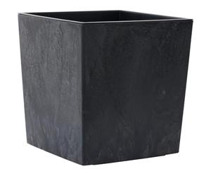 Nizza Stone Pot de Fleurs en Plastique avec Insert Noir Aspect béton 25 x 26 cm