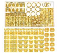 NJCXOLA 110 Pièces Bijoux Cheveux Tresse Doré, Dreadlocks Perle Cheveux Métal Réglable Vikings Spiral Coils, Bague Cheveux Anneau Cheveux Accessoire Cheveux Décoration und Accessoires de Coiffure