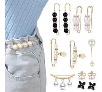 NJCXOLA 12 Pièces Perle Broche, Broche Élégante Fausses Perles Mode Broche de Perle Simulée Épingle Sécurité Clips pour Femmes Pull Col Châle Cardigan Echarpe