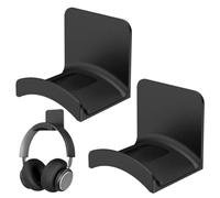NJCXOLA 2 PCS Support Casque Bureau - Crochet Porte avec Adhésif Fort pour la Plupart des Gaming, Support pour Bureau, Murs, Verre, Métal, Noir