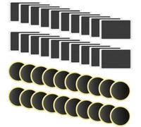 NJCXOLA 40 Pièces Rustines de Réparation Autocollantes, Rustine Chambre a Air de Vélos et VTT, Réparation Pneus de Vélo Rustine 2 Tailles, Colle Rustine Chambre a Air pour Pneu Moto et Caoutchouc