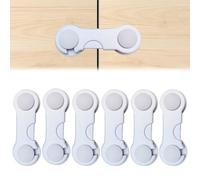 NJCXOLA 6 Pièces Bloque Porte Bébé, Bloque Porte, Sécurité Enfant Placard, Securite Placard Enfant, Bloc Porte Securite Bébé pour Meubles, Cuisine, avec Adhésif, Aucun Perçage Requis - Blanc