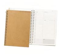 NJCXOLA Agenda Scolaire 2024 2025 Semainier 19 x 13 cm, Agenda 2024 2025, Planner Vertical Scolaire D'août Couverture Souple Spirale - brun