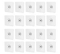 NJCXOLA Lot de 20 Adhesif Accroche Tableau Sans Percer, Attache Cadre Adhésif Crochets pour Accroche Cadres Photo, Art Mural, Décoratives, Sans Trou(Transparent)