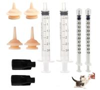 NJCXOLA Lot de 8 Silicone Tétines d'alimentation pour Chatons et Chiots, biberon chaton non sevré,Réutilisables Mini Tétines, Seringues D'alimentation pour Chiots, Chatons, écureuils et Autres Animaux