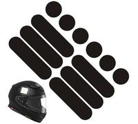 NJCXOLA Rétro-réfléchissante Casque Moto Bandes 3M Technology Autocollant Sticker, Ovale ou Rectangle Arrondie, Taille 70 x 18 mm, Rectangle Arrondie21mm Noir