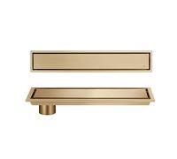 NJDQFA Bonde Douche Caniveau Linéaire Panneau 2 en 1,Caniveau De Douche Nettoyage Rapide,Caniveau Douche INOX Rénovation Salle De Bain 20-120CM,d'or,10 * 40cm
