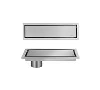 NJDQFA Bonde Douche Caniveau Linéaire Panneau 2 en 1,Caniveau De Douche Nettoyage Rapide,Caniveau Douche INOX Rénovation Salle De Bain 20-120CM,A Brushed,10 * 20cm