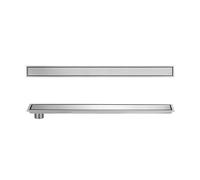 NJDQFA Bonde Douche Caniveau Linéaire Panneau 2 en 1,Caniveau De Douche Nettoyage Rapide,Caniveau Douche INOX Rénovation Salle De Bain 20-120CM,A Brushed,10 * 80cm