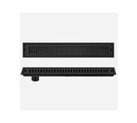 NJDQFA Caniveau Douche Italienne avec Filtre À Cheveux,Caniveau De Douche en Acier Inoxydable,Siphon Douche Italienn avec Couvercle De Amovible,Noir,10 * 50cm