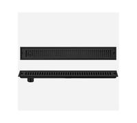 NJDQFA Caniveau Douche Italienne avec Filtre À Cheveux,Caniveau De Douche en Acier Inoxydable,Siphon Douche Italienn avec Couvercle De Amovible,Noir,10 * 70cm