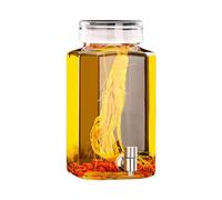 NJDQFA Distributeur De Boissons en Verre,Distributeur De Boissons en Verre avec Couvercle,Distributeur De Boissons,Distributeur De Fête,Fontaine A Eau Paille en Verre,B Faucet,12L