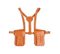 NJDQFA Poitrine Antivol,Sac Holster en Cuir,Harnais Épaule Réglable,Fermeture À Pression,Holster Epaule À Double Poche,Poches Multiples,Sac Bandoulière Homme,pour Papa Petit Ami Femme,Brown d