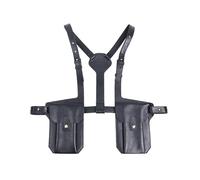 NJDQFA Poitrine Antivol,Sac Holster en Cuir,Harnais Épaule Réglable,Fermeture À Pression,Holster Epaule À Double Poche,Poches Multiples,Sac Bandoulière Homme,pour Papa Petit Ami Femme,Noir