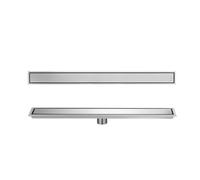 NJDQFA Rectangle Bonde Douche,Siphon De Sol avec Filtre À Cheveux,Réglable Le 2En1 Carreler Caniveau,Drainage Intermédiaire,Brushed,10 * 60cm