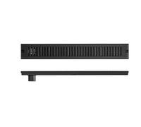 NJDQFA Siphon De Sol avec Filtre À Cheveux,Rectangle Bonde Douche,Caniveau De Douche Siphonné,Drainage Latéral,Noir,8.5 * 60cm