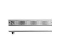 NJDQFA Siphon De Sol avec Filtre À Cheveux,Rectangle Bonde Douche,Caniveau De Douche Siphonné,Drainage Latéral,Brushed,8.5 * 60cm