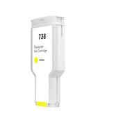 Njdwrfv Encre pigmentée complète, 300ML, 498N8A 676M6A 676M7A 676M8A, Compatible avec Les Fournitures d'imprimante DesignJet T850 T950 738 738XL (Y 300ml (Pigment))