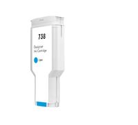 Njdwrfv Encre pigmentée complète, 300ML, 498N8A 676M6A 676M7A 676M8A, Compatible avec Les Fournitures d'imprimante DesignJet T850 T950 738 738XL (C 300ml (Pigment))