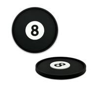 NJECT Magic 8 Billard Ball Automotive Lot de 2 dessous de verre en silicone texturé 3D (6,6 cm de diamètre) | Ajustement universel pour toutes les voitures, camions, SUV et plus | Antidérapants et