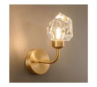 NJFTVEEFI Creative Nordic Modern Wall Mounted Lamp with Crystal d Semi-Flush Mount Headboard G9 Geometric Wall Lights, Simple Indoor Wall Sconce Lighting Fixture for Living Room Bedroom Bedside(B)