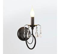 NJFTVEEFI Crystal Wall Sconce Modern Wall Light, Matt Black Finish Wall Lamp Indoor Wall Lighting Fixture, E14 Bedroom Bedside Lamps Living Room Home Decor Wall Mounted Lamps(D)