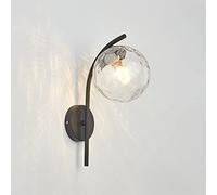 NJFTVEEFI Globe Glass Wall Light Modern Wall Sconce Indoor Hardwired Wall Lamp, Modern Wall Mount Lighting Fixture E27 Headboard Lamps for Living Room Bedroom Bedside Hallway(Dark)
