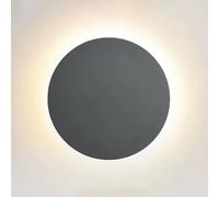 NJFTVEEFI LED Round Wall Sconce Touch Control Wall Lamp Nordic Wall Light with Switch, Minimalist Moon Sconces Wall Lighting Fixture for Living Room Bedroom Hallway Home Decor(Gray,Dia30cm)