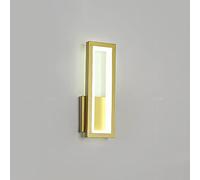 NJFTVEEFI LED Wall Light Modern Metal Wall Sconce Lighting 16W Bedside Wall Lamp, Nordic Rectangle Wall Sconces Indoor Wall Wash Lights for Living Room Bedroom Bedside Hallway(Gold6000k)