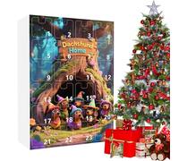 Njidher Calendrier de compte à rebours 2025 - Compte à rebours de 24 jours jusqu'à Noël pour teckel - Acrylique 2D plat - Souvenir de tenue de cowboy pour la famille, les adolescents, les adultes et