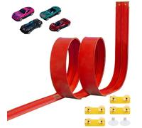 Njidher Circuit De Voiture Flexible 15 Pieds Piste De Course Voiture Flexible avec 6 Ventouses & 4 Voitures Piste De Voitures Enroulable Cadeau pour Garçons Filles