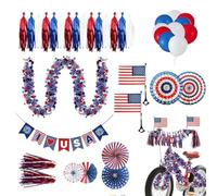 Njidher Décorations de vélo - Kit de Ballons Rouge Blanc Bleu pour Le 4 Juillet | Ensemble de Déco Vélo - pour Les célébrations du 4 Juillet, Independence Day et Le Memorial Day