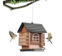 Njidher Mangeoire Oiseaux Extérieur - Mangeoire Maison en Métal à Bac à Recharge Rapide | Mangeoires Suspendues pour Extérieur | pour Balcon Jardin Terrasse Pelouse Observatoire Oiseaux Parc Espace