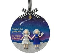 Njidher Ornements d'Amitié pour Femmes,2D Ornement de Sapin de Noël en Acrylique | Pendentif en Acrylique Artisanal pour Fêtes,pour Extérieur Jardin Rassemblements Familiaux Fêtes Chambre Salon