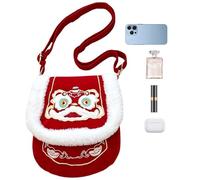 Njidher Sac À Main Brodé - Sac À Main Traditionnel En Peluche Brodé, À Bandoulière Esthétique Et Mignon | Pour Femmes Filles Maison Trajets Shopping Plage Mer Extérieur En Plein Air Soirée Mariage