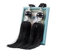 NJIEzhao 1 Pair Curtain Tie Backs with Tassel Traditional Tieback Decorative Accessories Embrasses en Corde pour Rideaux(Black)