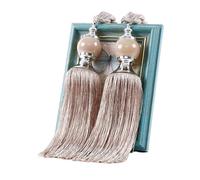 NJIEzhao 1 Pair Curtain Tie Backs with Tassel Traditional Tieback Decorative Accessories Embrasses en Corde pour Rideaux(Light Coffee)