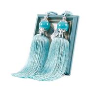 NJIEzhao 1 Pair Curtain Tie Backs with Tassel Traditional Tieback Decorative Accessories Embrasses en Corde pour Rideaux(Sky Blue)