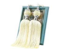 NJIEzhao 1 Pair Curtain Tie Backs with Tassel Traditional Tieback Decorative Accessories Embrasses en Corde pour Rideaux(Light Yellow)