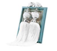 NJIEzhao 1 Pair Curtain Tie Backs with Tassel Traditional Tieback Decorative Accessories Embrasses en Corde pour Rideaux(White)