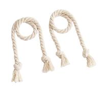 NJIEzhao 1 Pair Tassel Tieback Curtain Clip Holders Beige Coarse Linen Straps Accessory Bandage Rope Decorative Home Decor Embrasses en Corde pour Rideaux