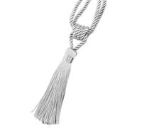 NJIEzhao 1PC Curain Tiebacks with Tassel Curtain Clips Rope Tie Backs Holdbacks Home Accessories Decorative Embrasses en Corde pour Rideaux(Silver)