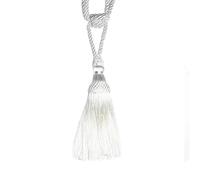 NJIEzhao 1PC Curtain Tiebacks Tassel Clips Rope Tie Backs Holdbacks Decorative Holder Accessories for Drape Embrasses en Corde pour Rideaux(White)