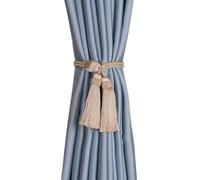 NJIEzhao 1Pc Tassel Curtain Tieback Decoration Polyester Rope Tiebacks for Curtains Accessories Weave Livingroom Embrasses en Corde pour Rideaux(Beige)