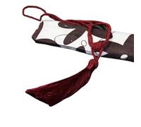 NJIEzhao 1Pc Weave Tassel Curtain Tieback Rope DIY Simple Hanging Ball Tie Backs Holdbacks Home Decorative Embrasses en Corde pour Rideaux(Red)