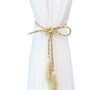 NJIEzhao 2/6/10PCS Tassel Curtain Binding Rope Tie Backs for Curtains Embrasses en Corde pour Rideaux(Beige,10 PCS)